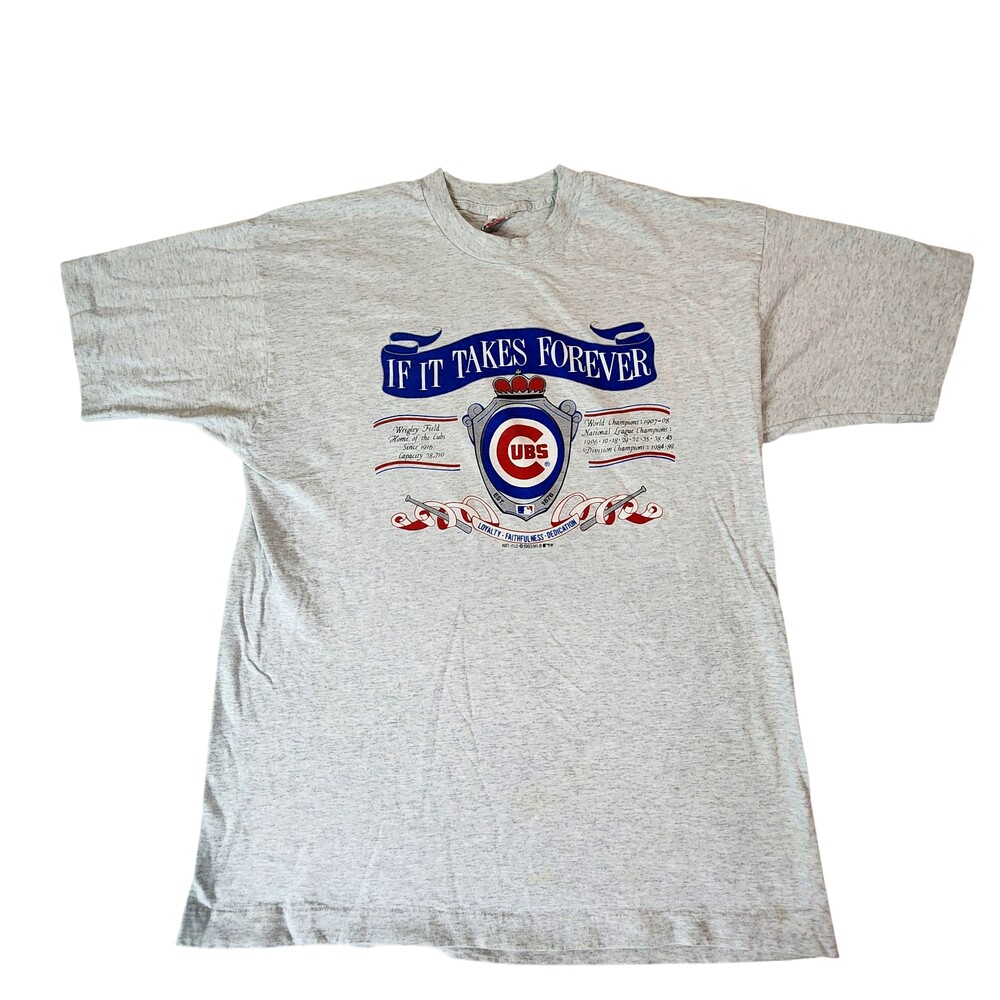 Vintage Chicago Cubs Shirt Mens XL MLB Baseball Made in USA If It Takes Forever